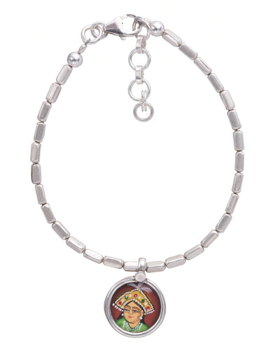 Maharaja and Maharani Sterling Silver Slub Bead Bracelet
