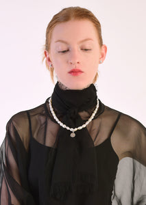 Rococo Large Freshwater Pearl Necklace with Antique Indian Amulet
