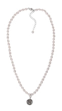 Load image into Gallery viewer, Rococo Freshwater Rice Pearl Necklace with Antique Indian Amulet