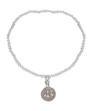 Load image into Gallery viewer, Rococo Freshwater Seed Pearl and Antique Indian Amulet Stretch Bracelet
